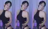 쥬쥬쨩 블랙 홀터넥 모노키니 하이레그 의상 레전드