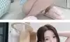 쪼그려 앉은 쏘블리 민트색 돌핀팬츠 뽀얀 허벅지