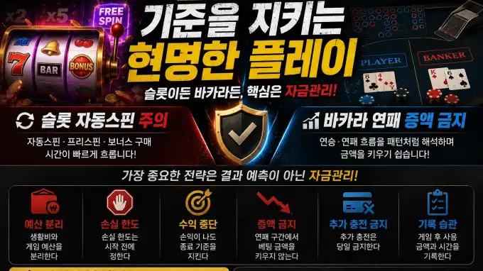 슬롯·바카라 공통 자금관리｜손실 한도와 중단 기준을 정하는 방법