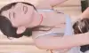 승마기구 위에서 즐기는누나