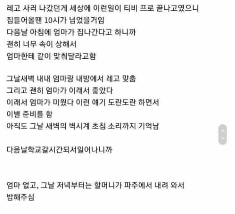bfb67d3a7951887c01e39e2dbe1381c0.webp 부모님 이혼 전날 엄마와 마지막 기억