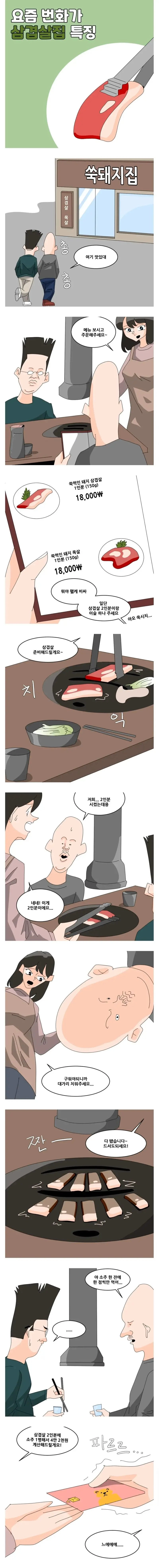 요즘 흔한 번화가 삼겹살집