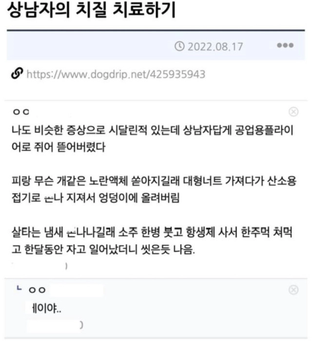 상남자의 치질치료법