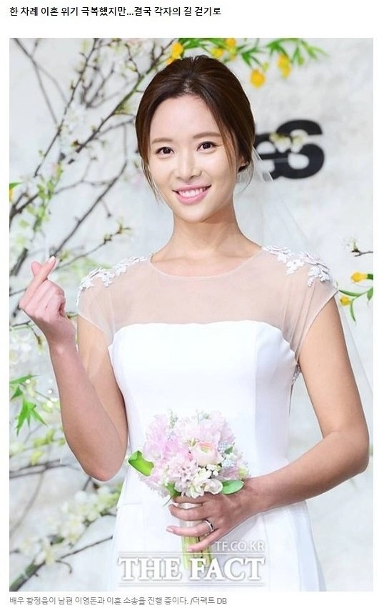 황정음, 이영돈과 결혼 8년 만에 파경.. 이혼 소송 진행