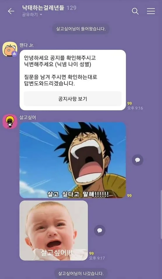 임산부톡방 저세상드립