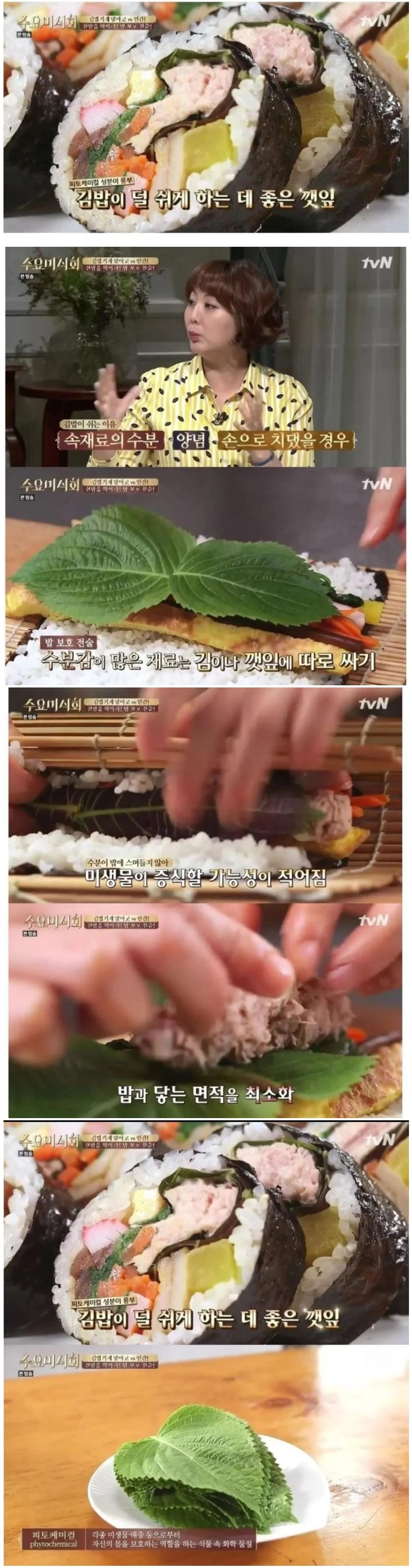 김밥에 깻잎을 넣으면 좋은 점