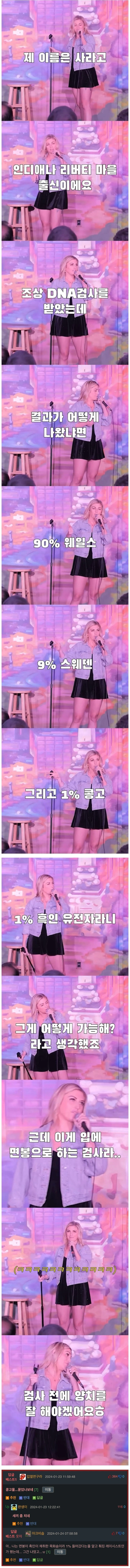 흑인 유전자가 나온 백인 여자
