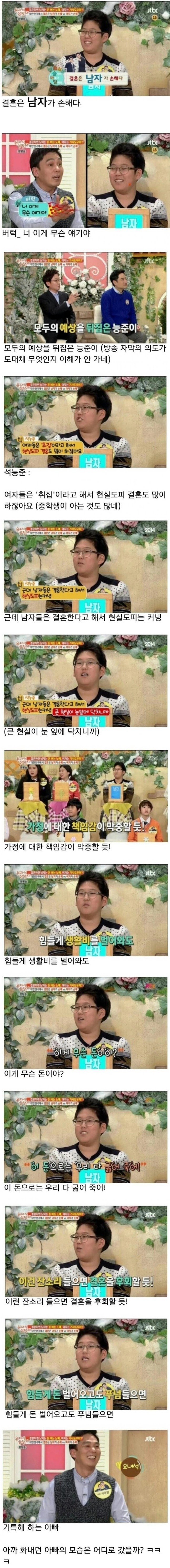 14살 중학생 '결혼은 남자가 손해다'