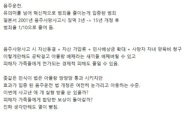 형량 높이면, 범죄율 줄어드는게 증명된 범죄