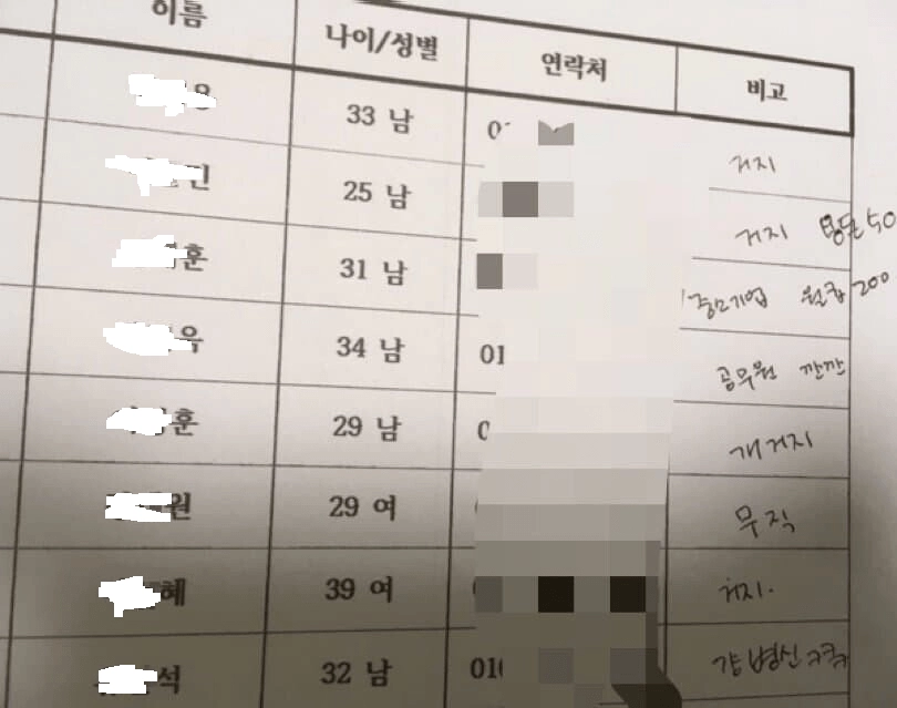 헬스장 고객 리스트 레전드