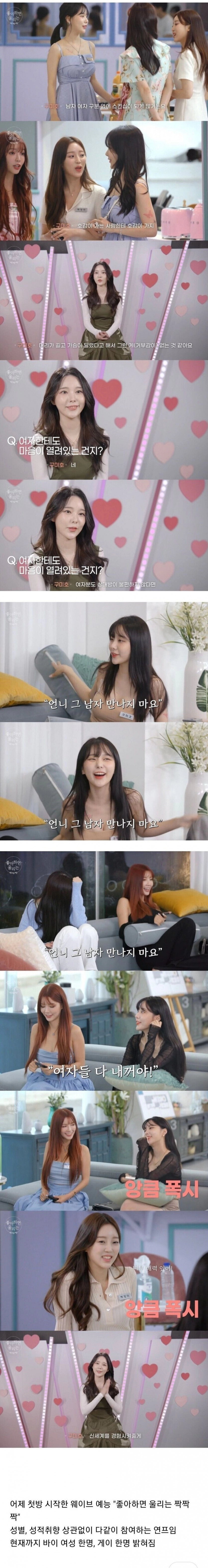 국내 최초로 연애 프로그램에 여성 양성애자 출연