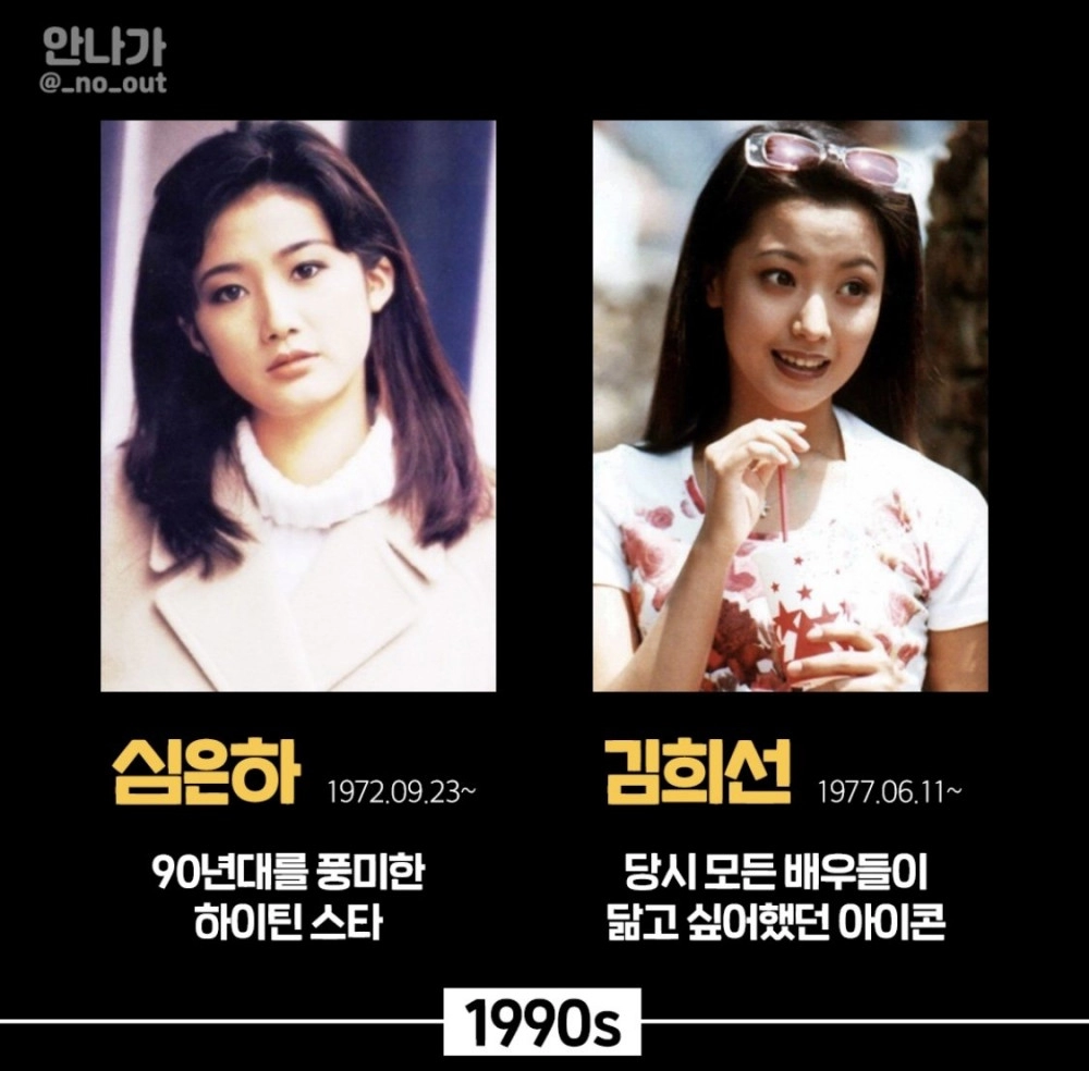 대한민국 최고 미녀 여배우 계보