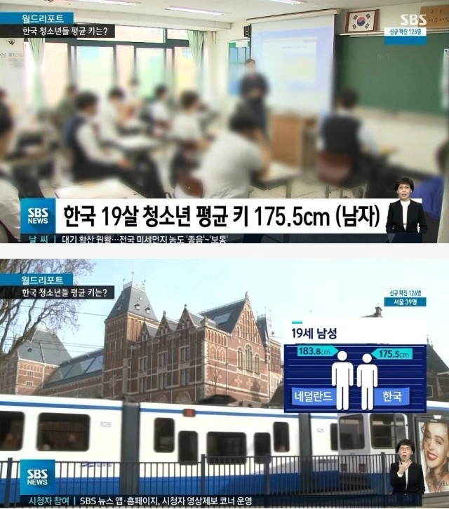 충격적인 요즘 고등학교 3학년 평균 키