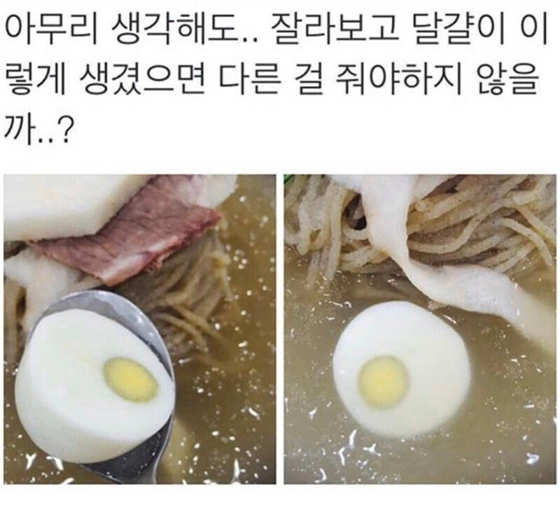 냉면집 논란이었던 삶은 달걀