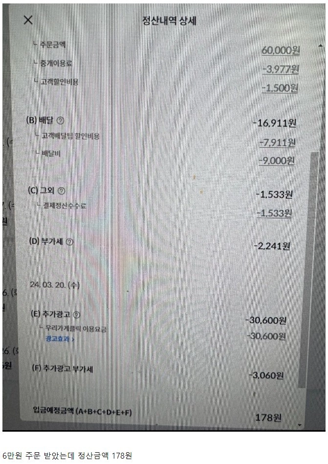 충격적인 배민 자영업자가 공개한 매출