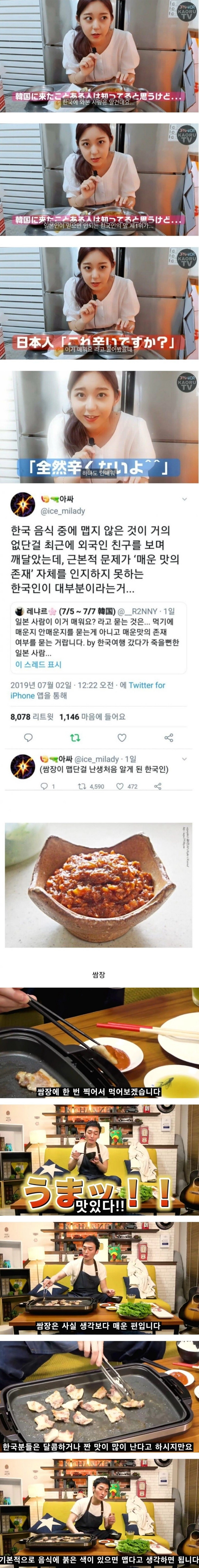 일본인이 생각하는 매운 한국 음식