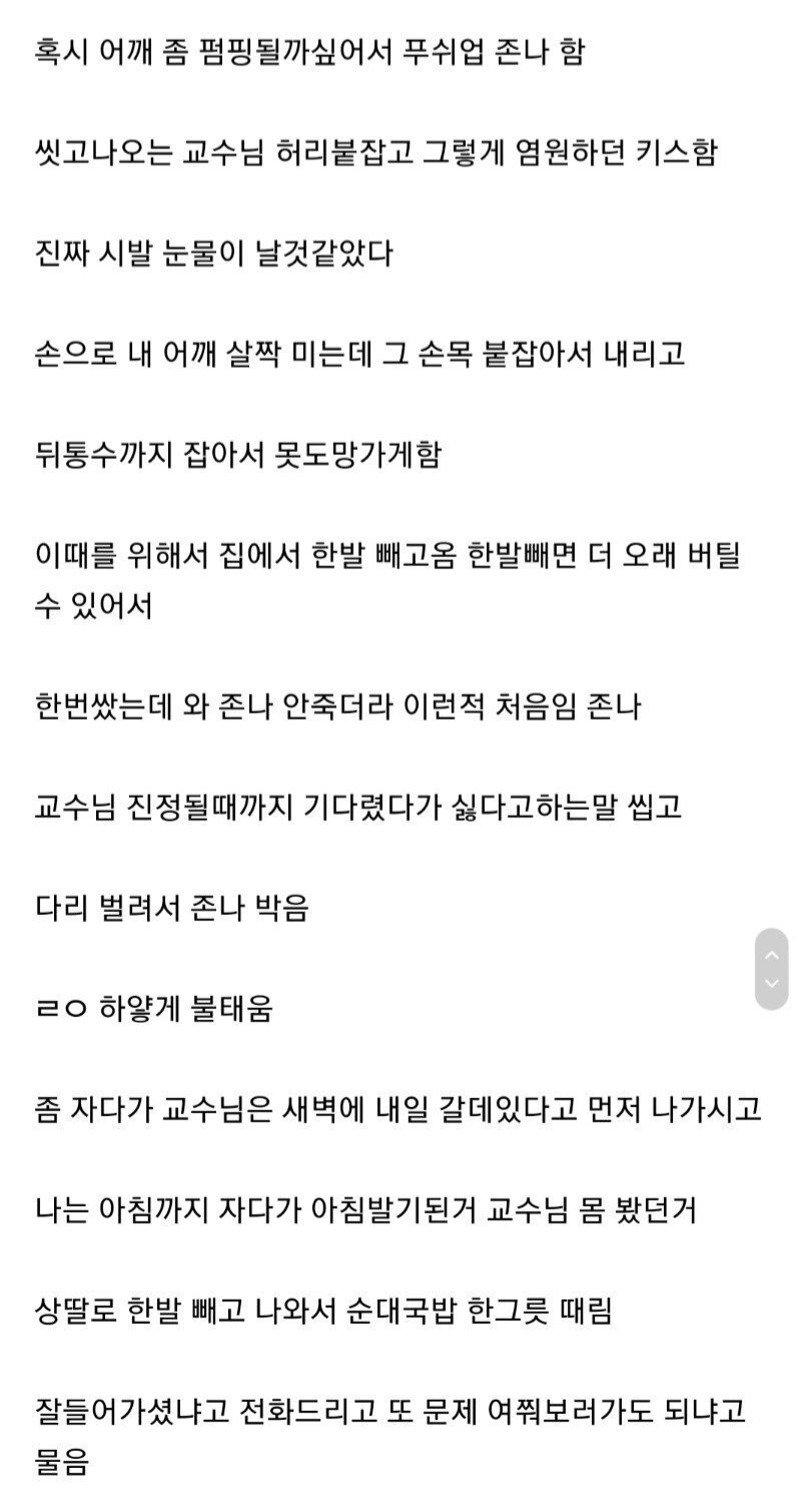 교수님을 꼬셔서 야스한 전설의 개붕이