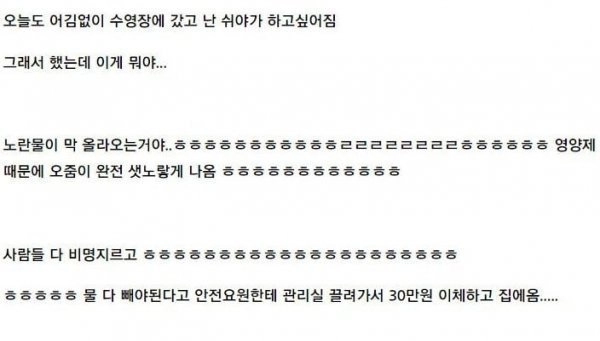 수영장 갔다가 30만원 배상함