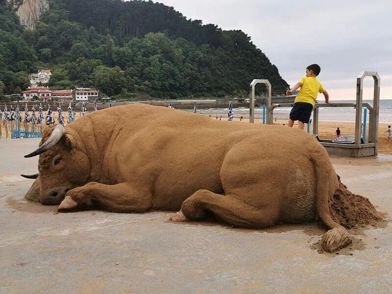 모래로 만든 동물 작품 클라스 ㄷㄷ