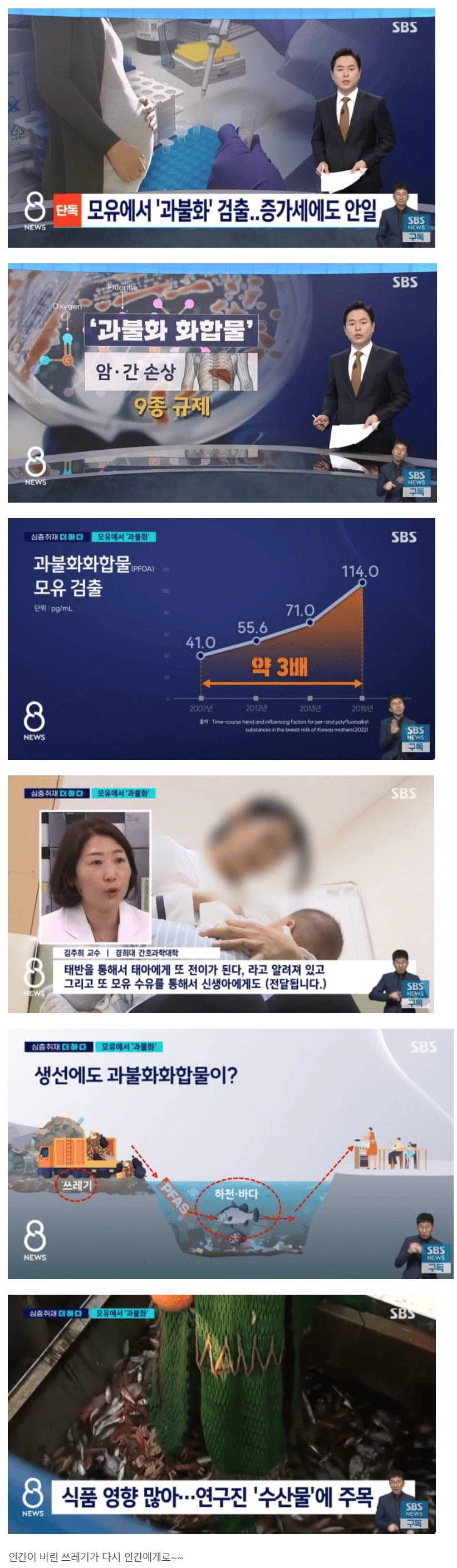 현재 모유에서 많이 검출되고 있는 성분
