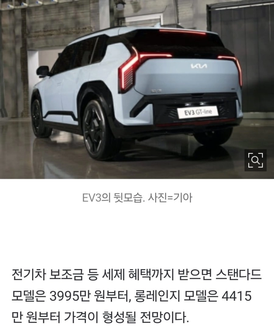 최강 가성비라는 기아 전기차 EV3