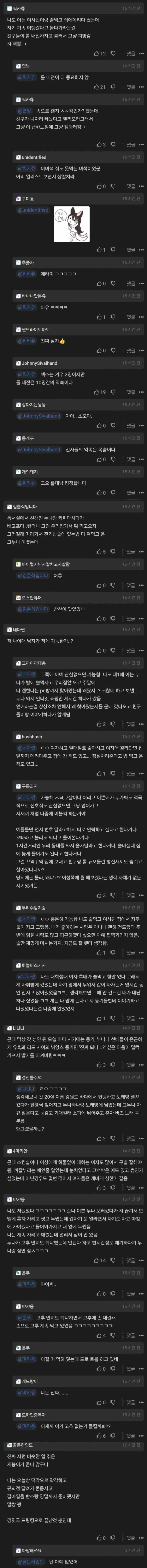 1학년때 동기 여자애가 아랫층에 자취했는데