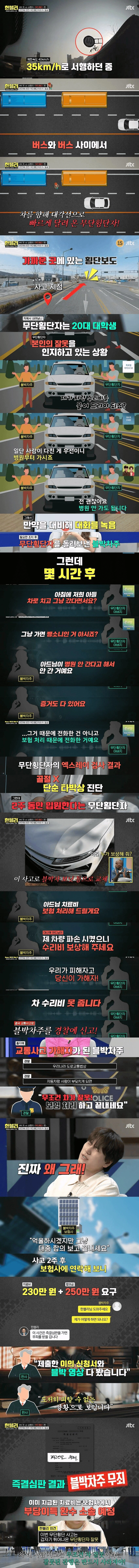 무단횡단 가해자가 치료비 받아간 사건