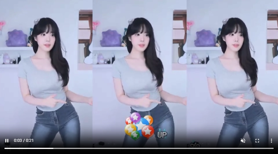 아프리카TV 늑대채린 회색 티셔츠 청바지 몸매 ㄷㄷㄷ
