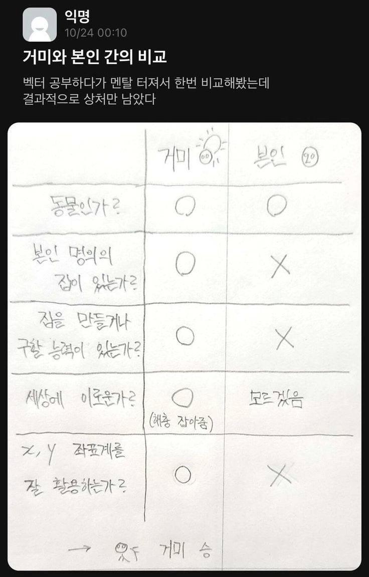 거미 vs 본인