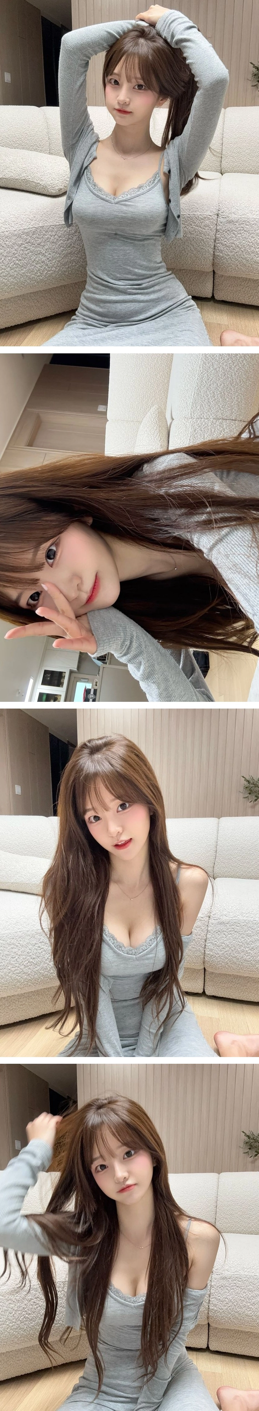 박민정 가슴골 동탄미시룩 아래로 쏟아진 레이스 브라탑