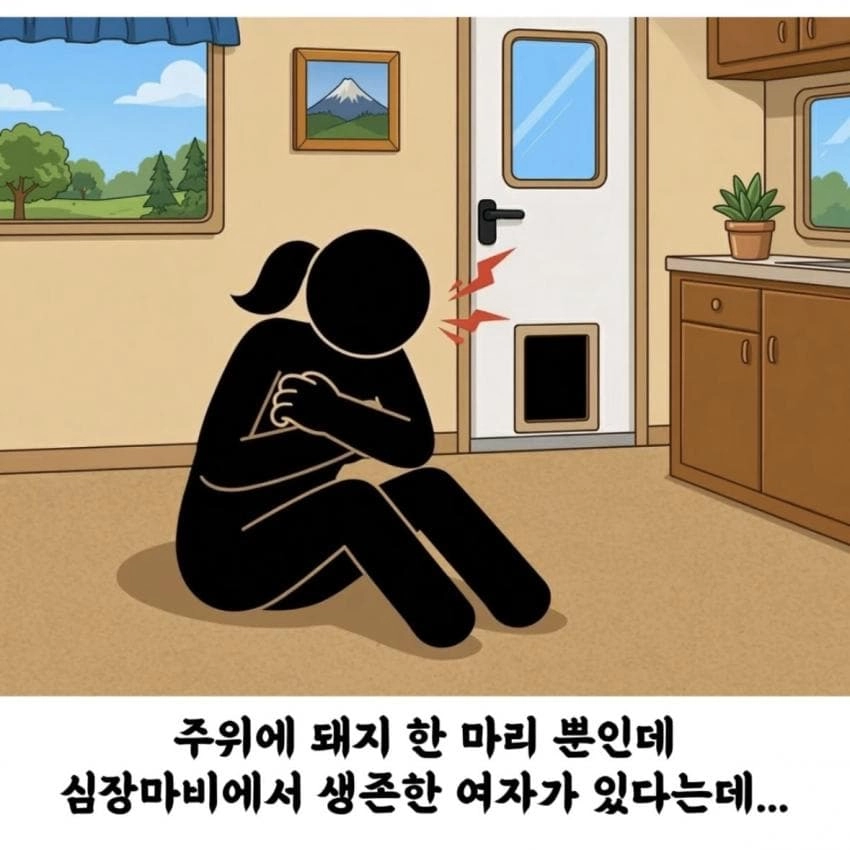 돼지 덕분에 살아난 여자