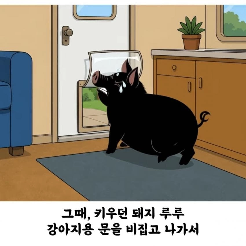 돼지 덕분에 살아난 여자