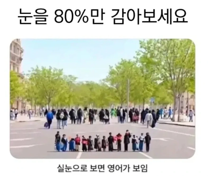 실눈으로 보면 영어가 보임