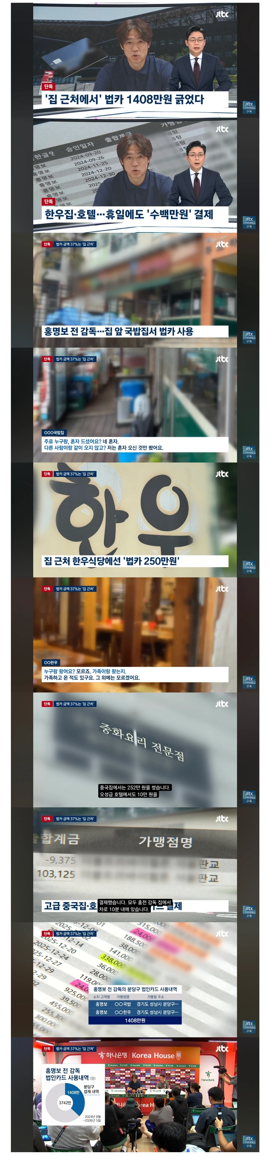 홍명보 법인카드 폭풍사용