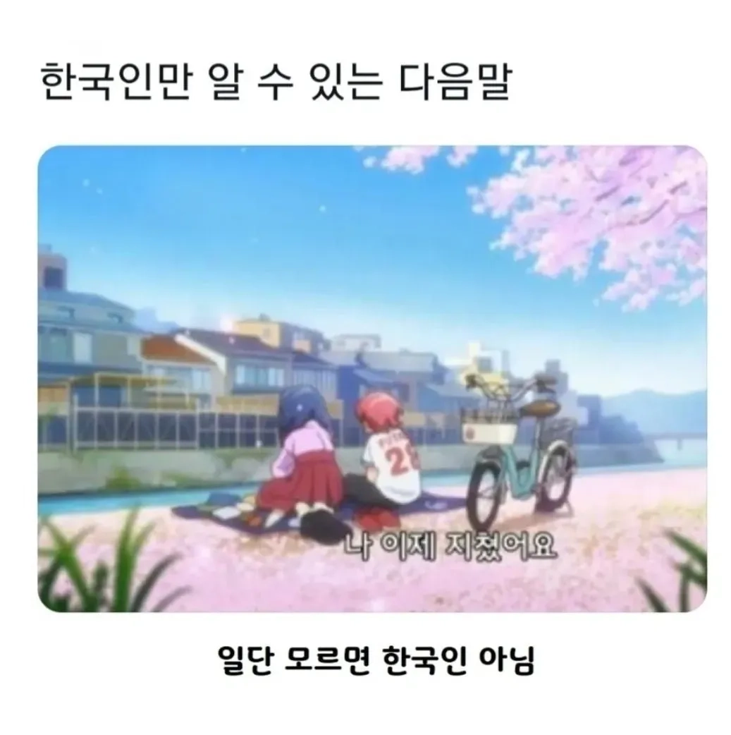 한국인만 알 수 있는 다음말