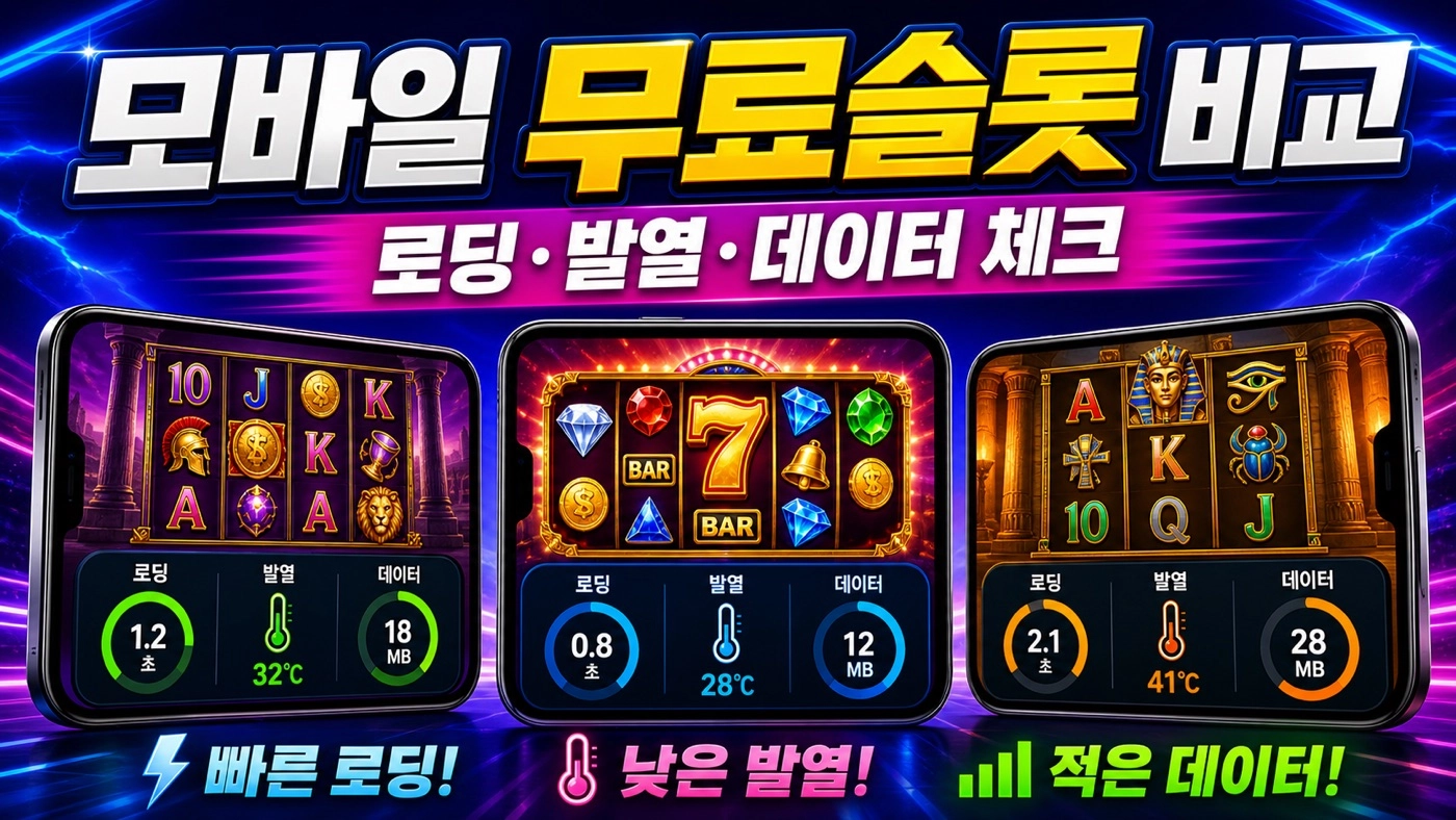 모바일 무료슬롯 비교법｜로딩·발열·데이터 사용량 체크