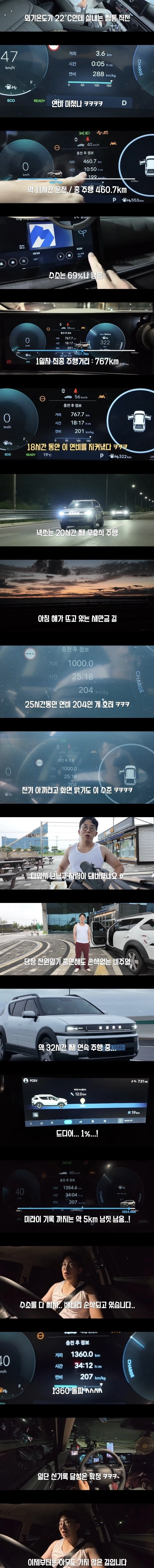 현대 넥쏘로 기네스 신기록에 도전한 잇섭