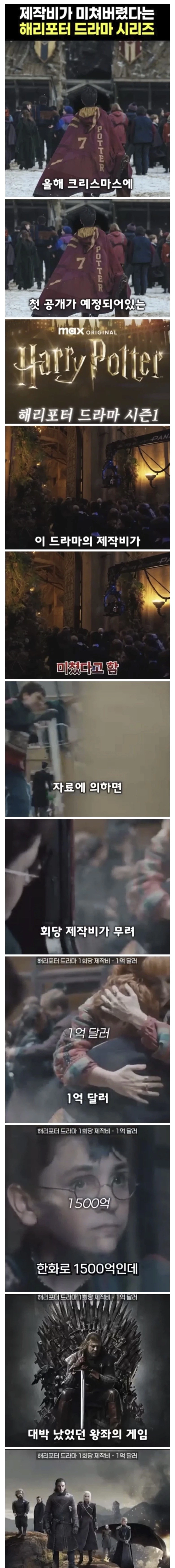 역대급으로 돈을 쏟아부은 해리포터 드라마 제작비