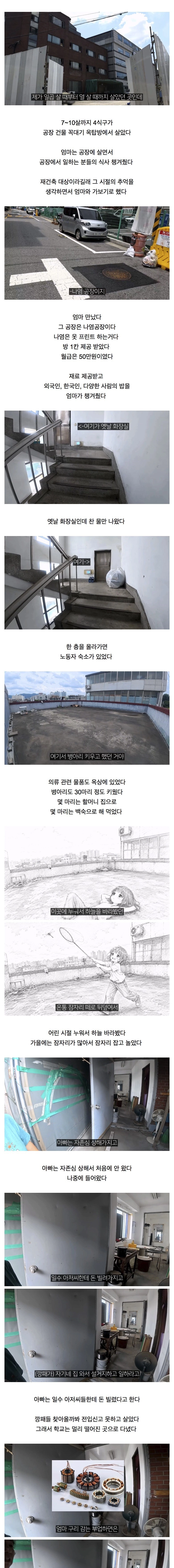 어린 시절 살던 집이 공장이였다는 40만 유튜버 로동복어