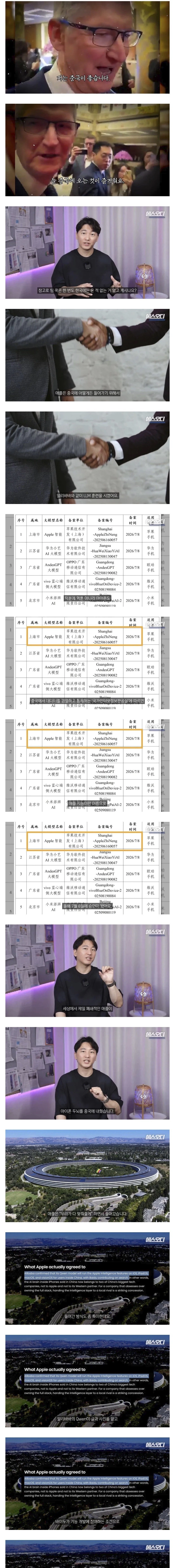 애플) 중국 짱, 중국 너무 좋아요.