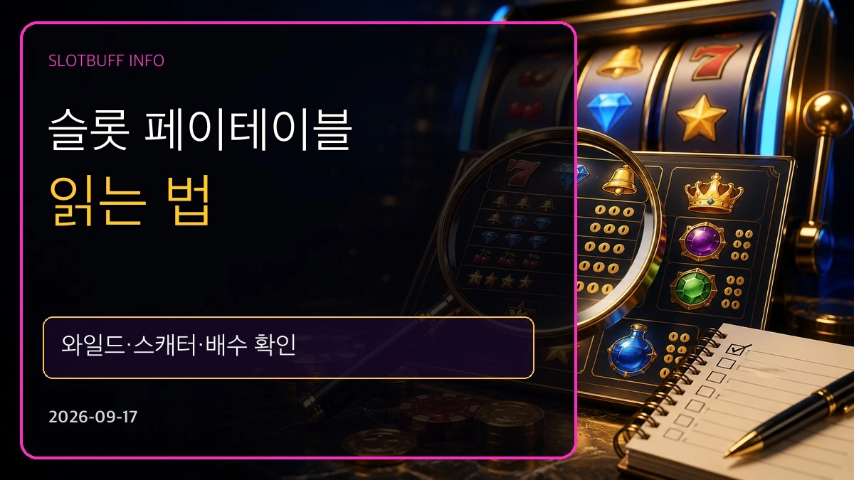 슬롯 페이테이블 읽는 법｜와일드·스캐터·배수 확인