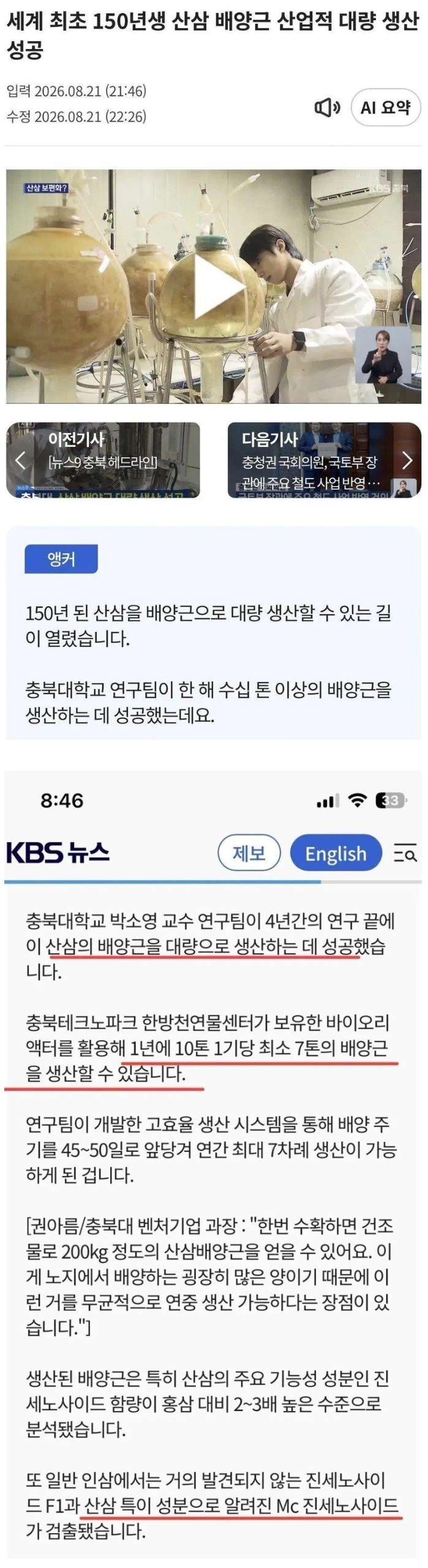 현재 150년산 산삼 근황
