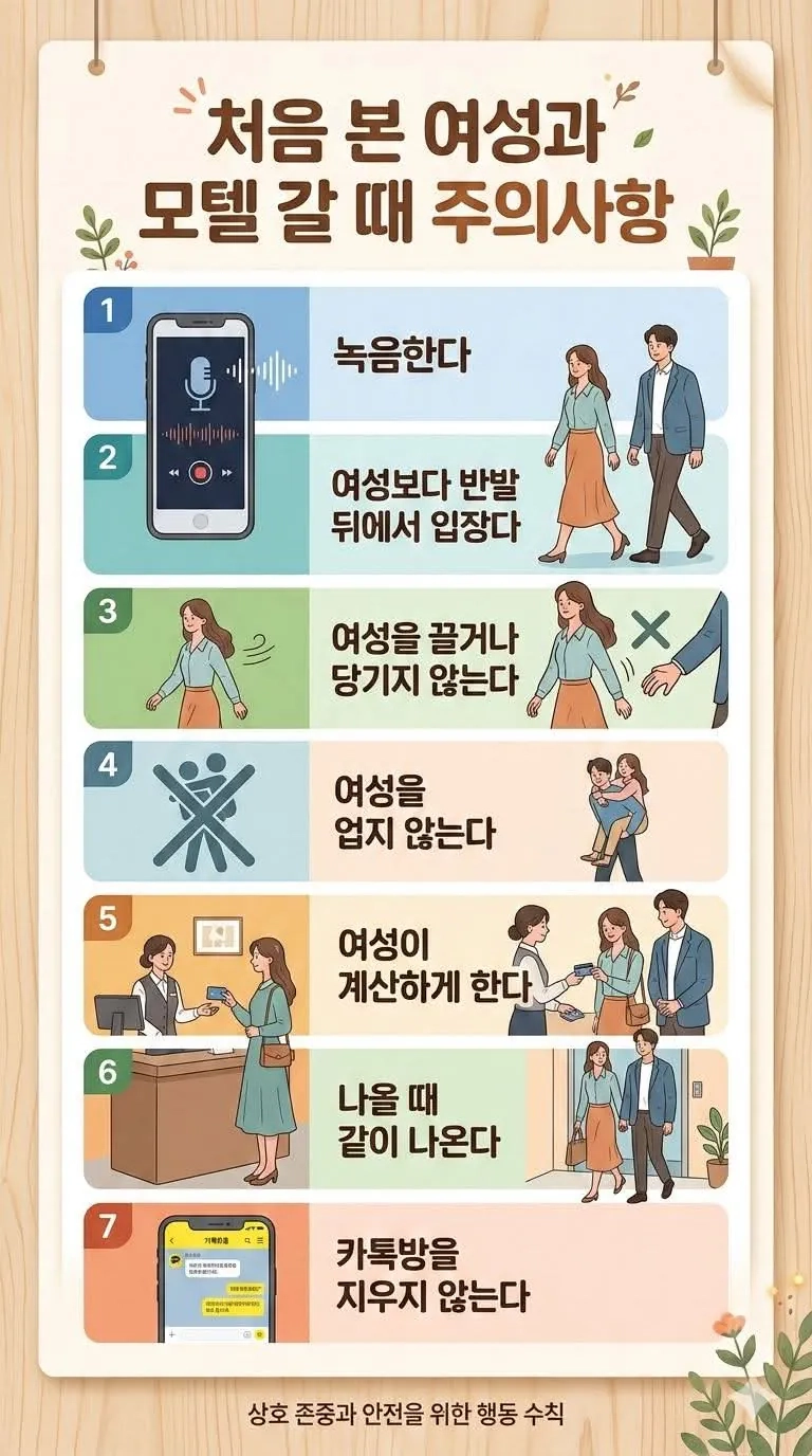 처음 본 여성과 모텔갈때 주의사항