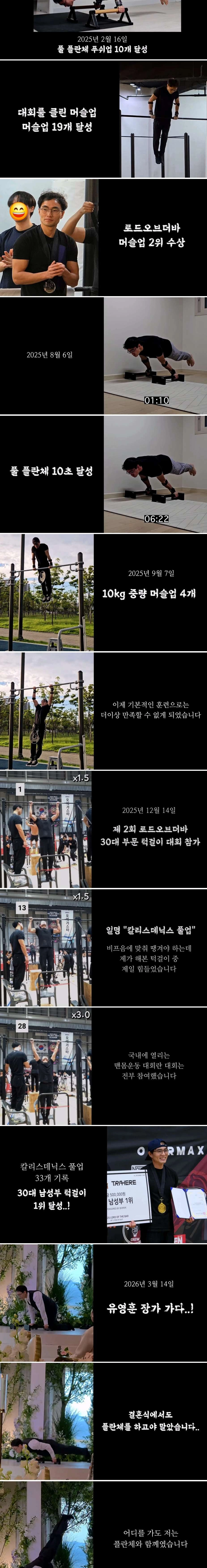 몸무게 46kg 남성의 3674일간의 헬스 기록