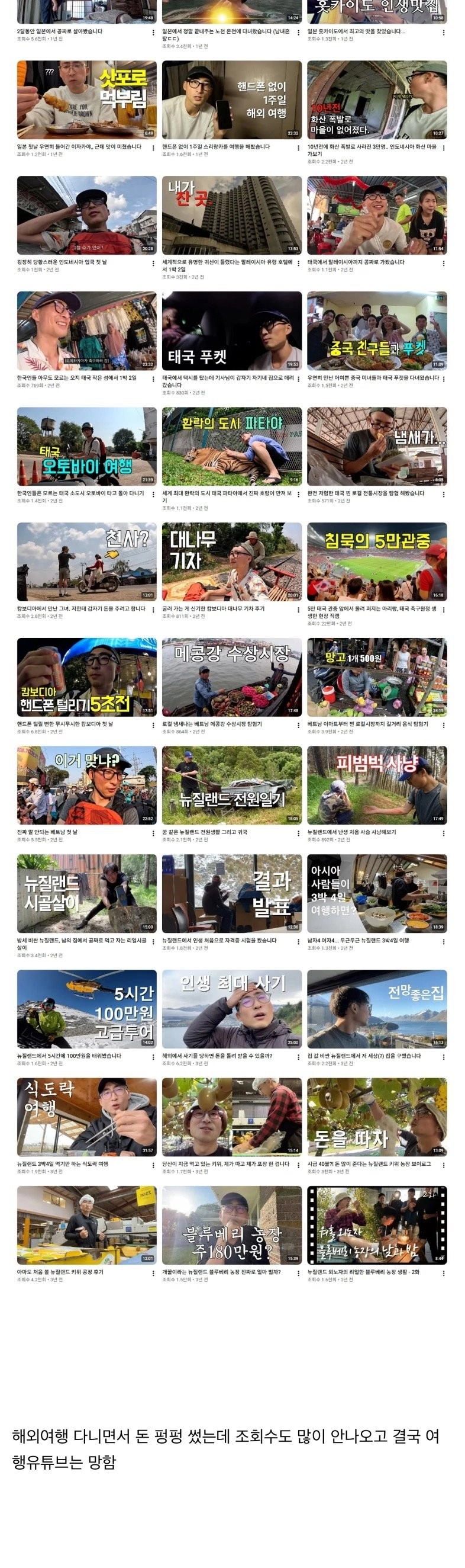 여행 유튜버의 현실