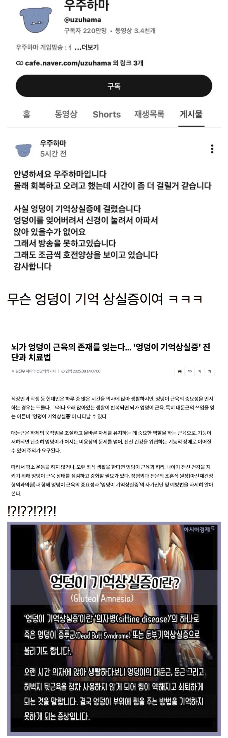 어느 게임 유튜버의 충격적인 휴식 이유