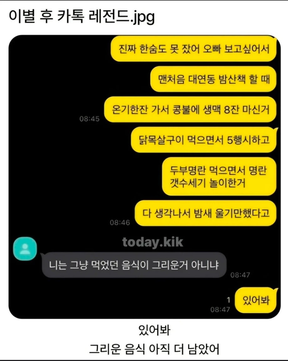이별 후 카톡 레전드.