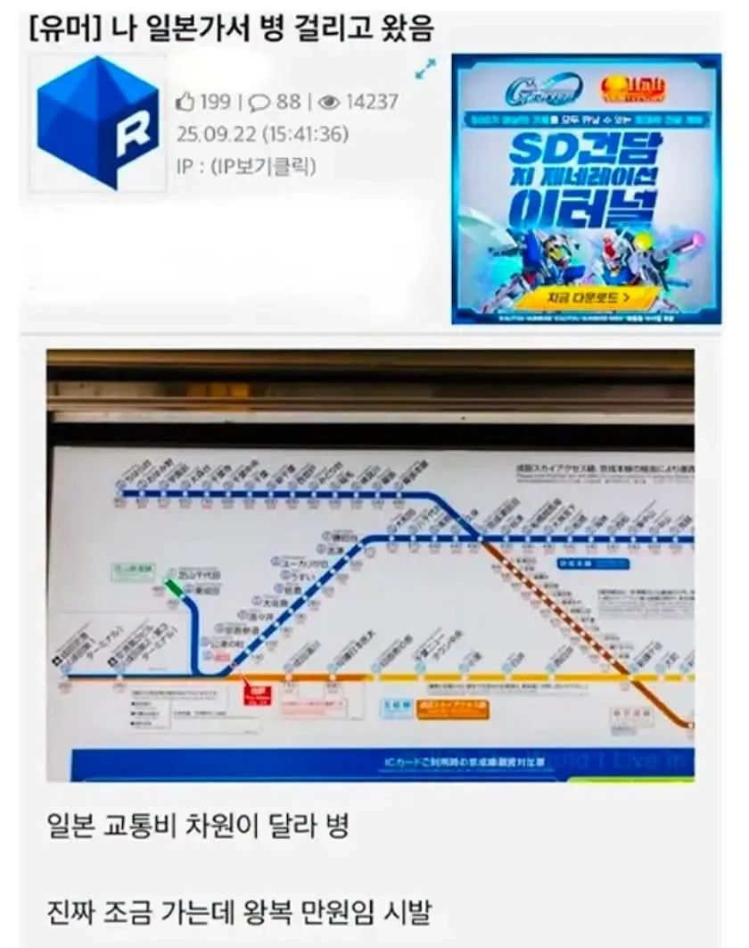 일본가서 병 걸리고 왔음
