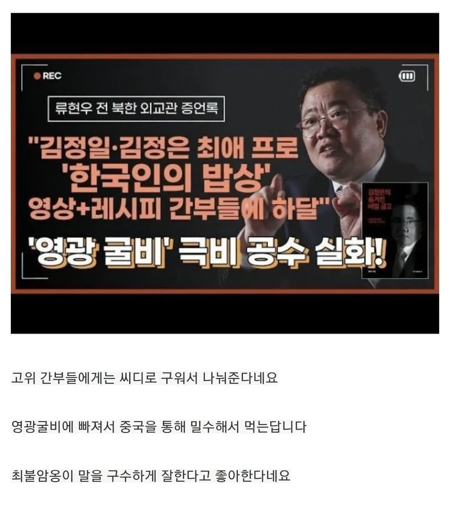 김정은이 즐겨본다는 남조선의 TV 프로