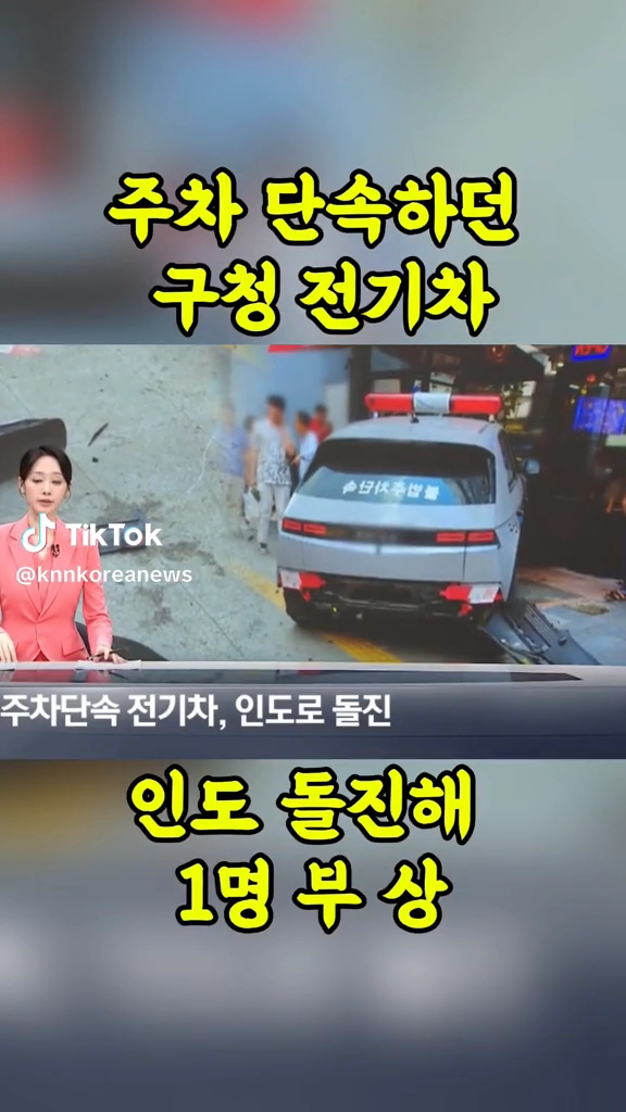 주차 단속하던 구청 전기차